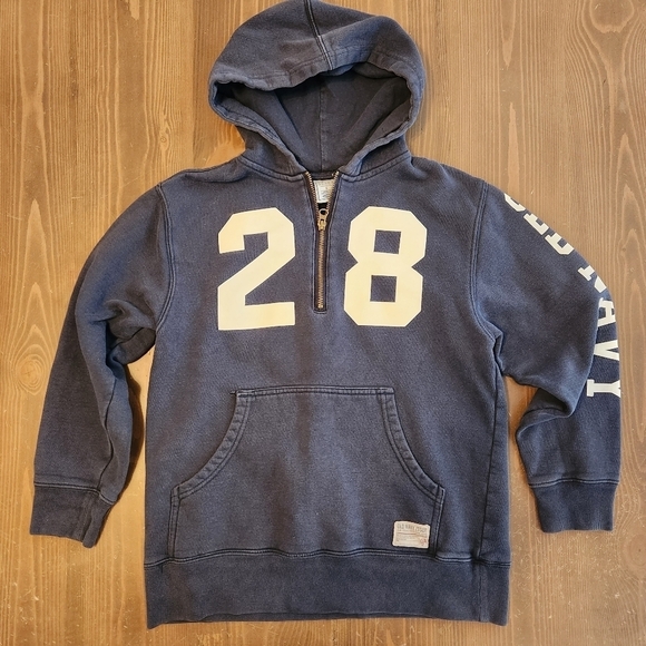 Womens Juniors Size Large Old Navy Quarter Zip Pullover Hoodie Navy Blue - Picture 1 of 11